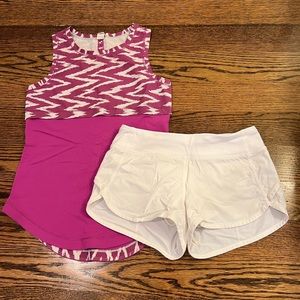 Ivivva girls running shorts and tank (size 10/12)